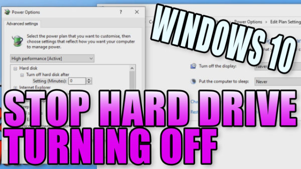 Windows 10 Stop Hard Drive Turning Off