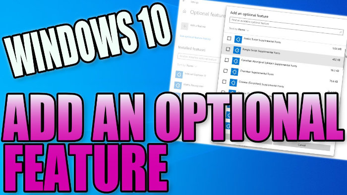 Windows 10 add an optional feature.