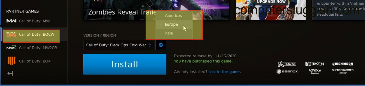 cod cold war campaign not installed