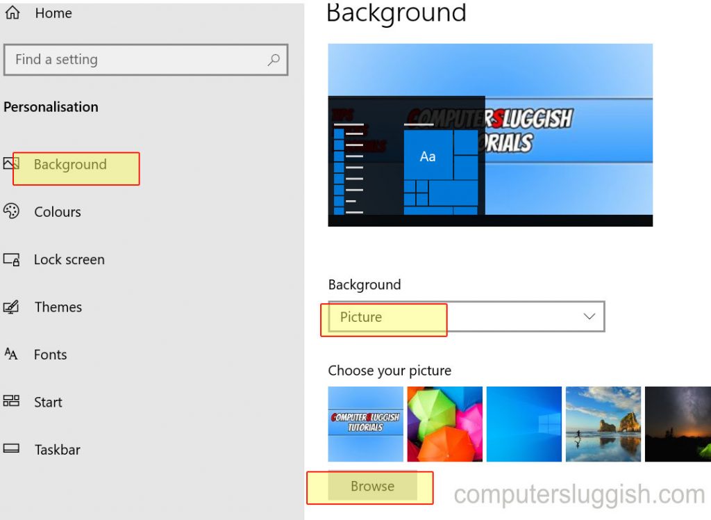How To Change Windows 10 Desktop Wallpaper Background - ComputerSluggish