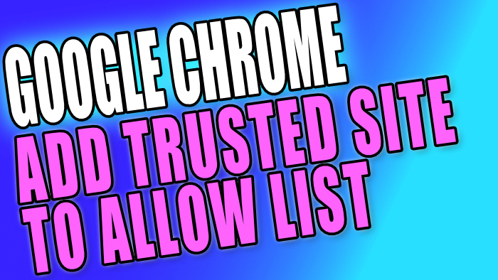 Google Chrome add trusted site to allow list