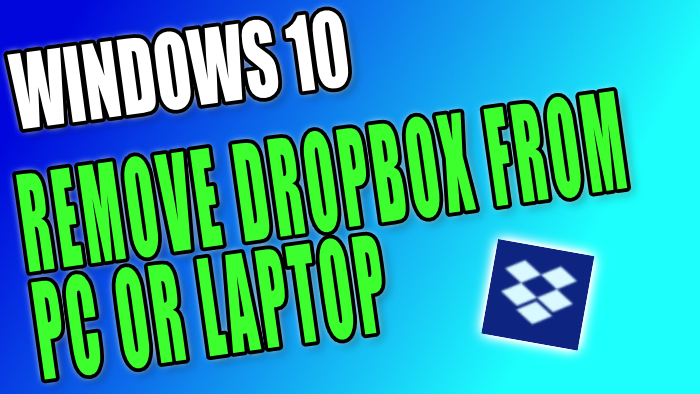 remove dropbox windows 10