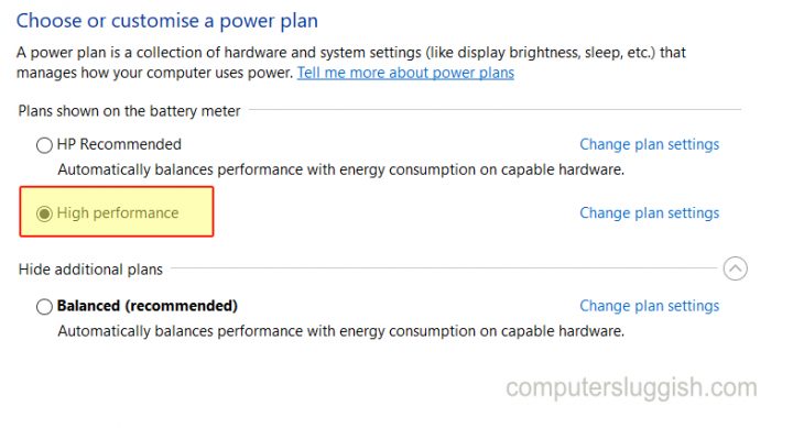 High Performance Power Plan Windows 11