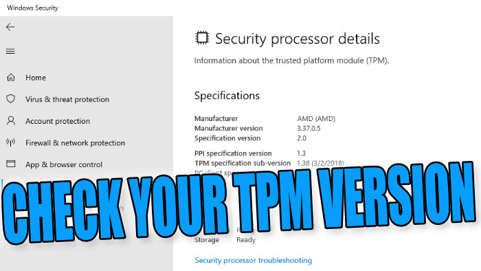 How To Check Your Processor TPM Version For Windows 11 ...