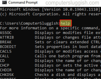 command prompt commands list