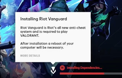 installing Riot Vanguard window