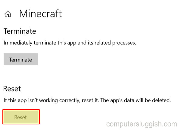 Reset Minecraft in Windows settings.