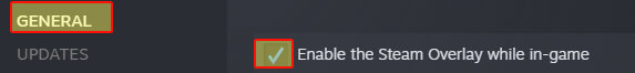 disabling the steam overlay for a game
