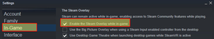 disable steam in game overlay.