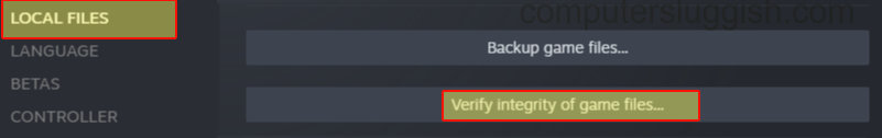 Verify integrity of game files in Steam.