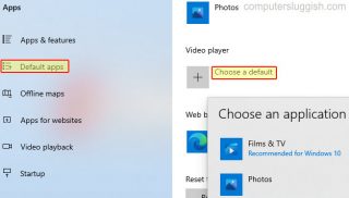 how to change default video player win 10