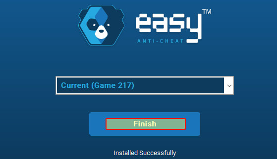 Easy Anti Cheat insttalled successfully window
