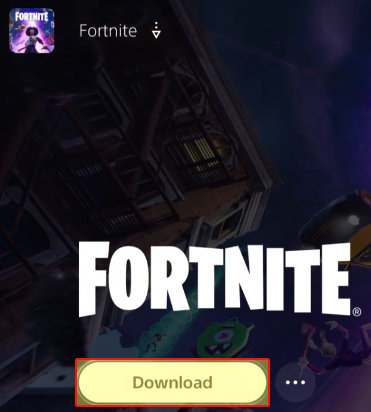 PlayStation Store showing Fortnite Download button.