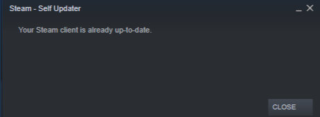Message in Steam "Your Steam Client is already up-to-date"