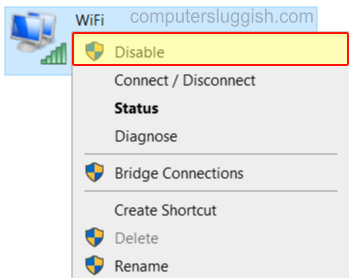 windows 10 wifi adapter disabled