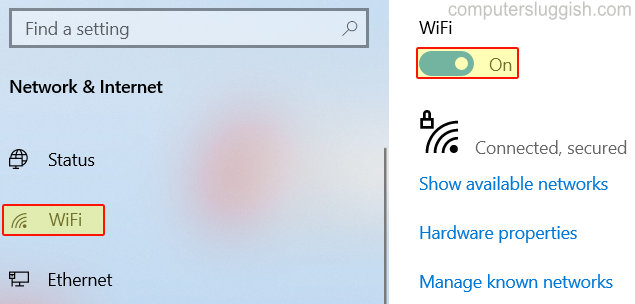 How To Turn On WiFi In Windows 10 - ComputerSluggish
