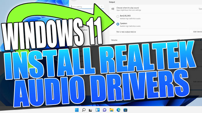 Windows 11 install Realtek Audio Drivers