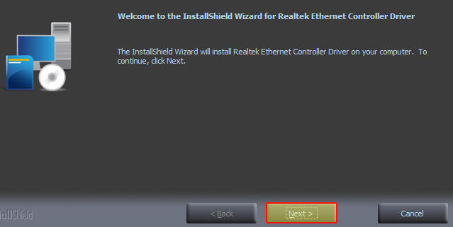 Realtek ethernet controller driver setup wizard.