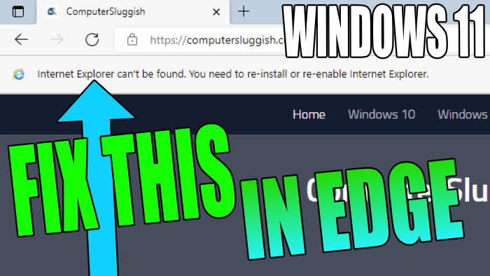 Fix this in Edge Windows 11
