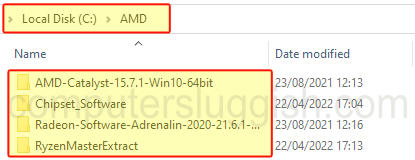 AMD stored drivers location in Windows