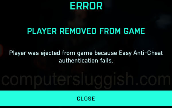 BF2042 Error saying Player removed from game by Easy Anti-Cheat.