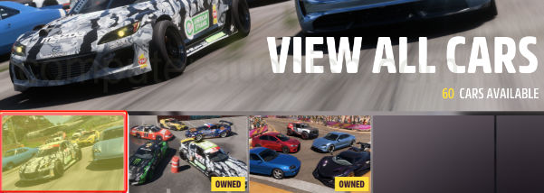 Forza Horizon 5 selecting view all cars