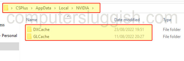 NVIDIA DXcache and GLcache folder locations