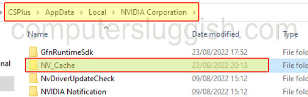 NVIDIA NV_Cache folder location in Windows