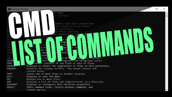 CMD list of commands
