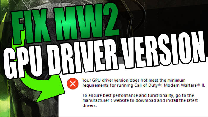 Fix MW2 GPU Driver Version