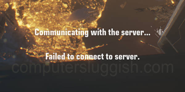 Gundam Evolution communicating with the server failed to connect to server error message.