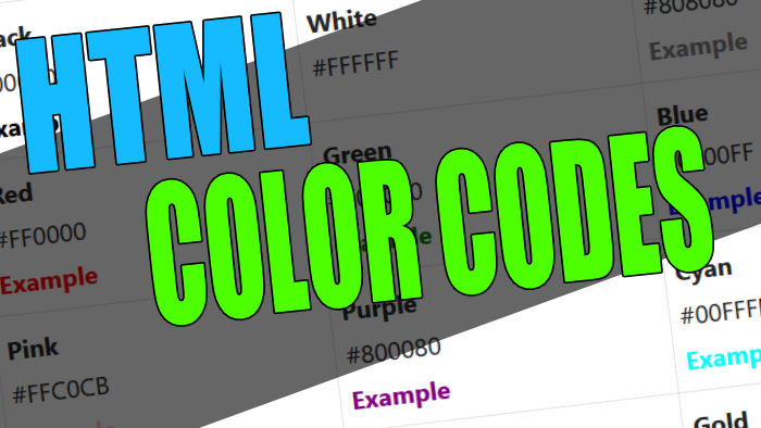 HTML color codes.