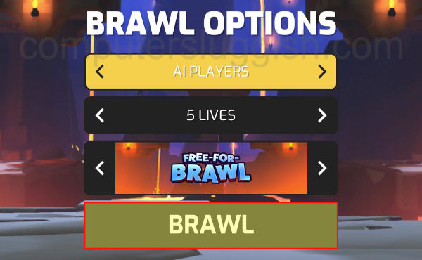Lego Brawls showing Brawl Options for the game.