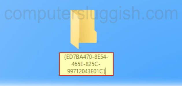 Renaming a folder on Windows Desktop with the God Mode code.