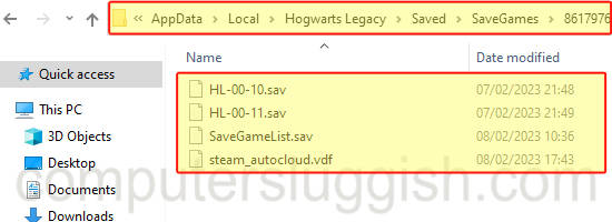 Hogwarts Legacy: Where Is The Save Game & Config Files Located On