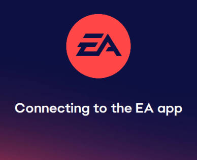 Pop-up window saying connecting to the EA App.