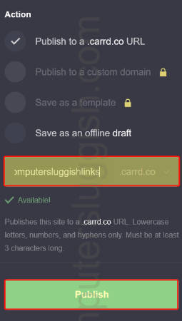Adding an URL to your Carrd.
