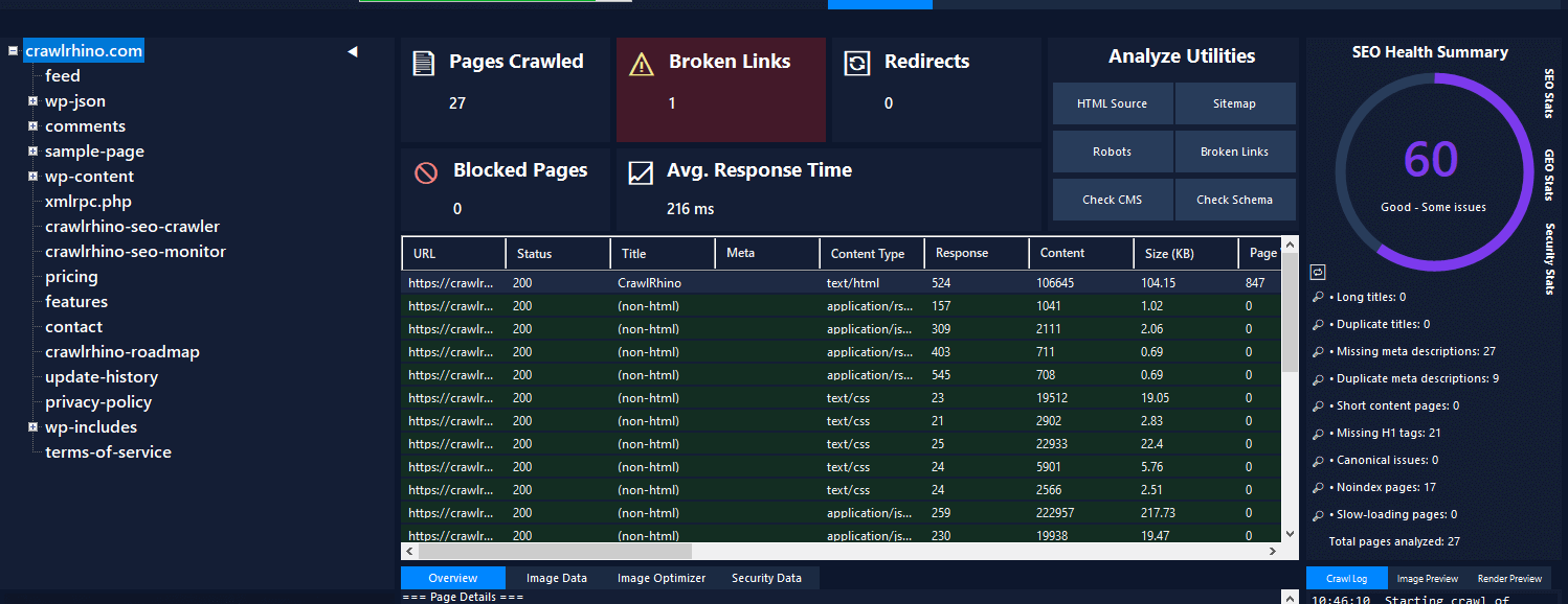 CrawlRhino SEO Crawler
