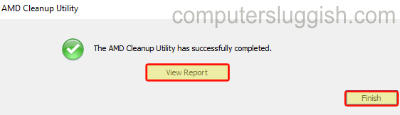 AMD cleanup utility windows saying completed