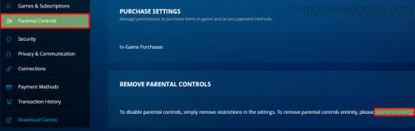 Battle.net website parental controls.