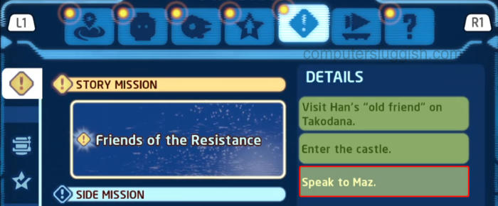 Lego Skywalker Saga menu story mission Friends of the Resistance