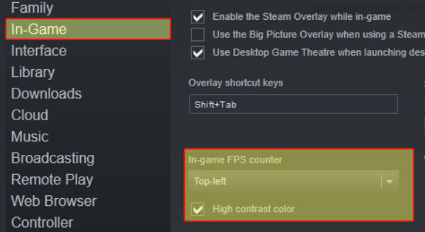 Enabling Steam in-game FPS counter