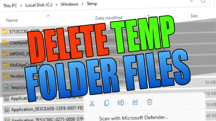 Delete temp folder files.